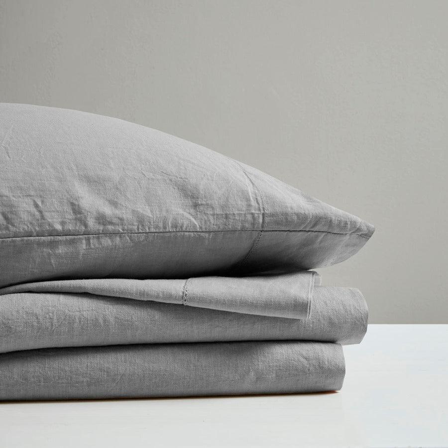 Olliix.com Sheets & Sheet Sets - 4PC Sheet Set Gray MP20-7886