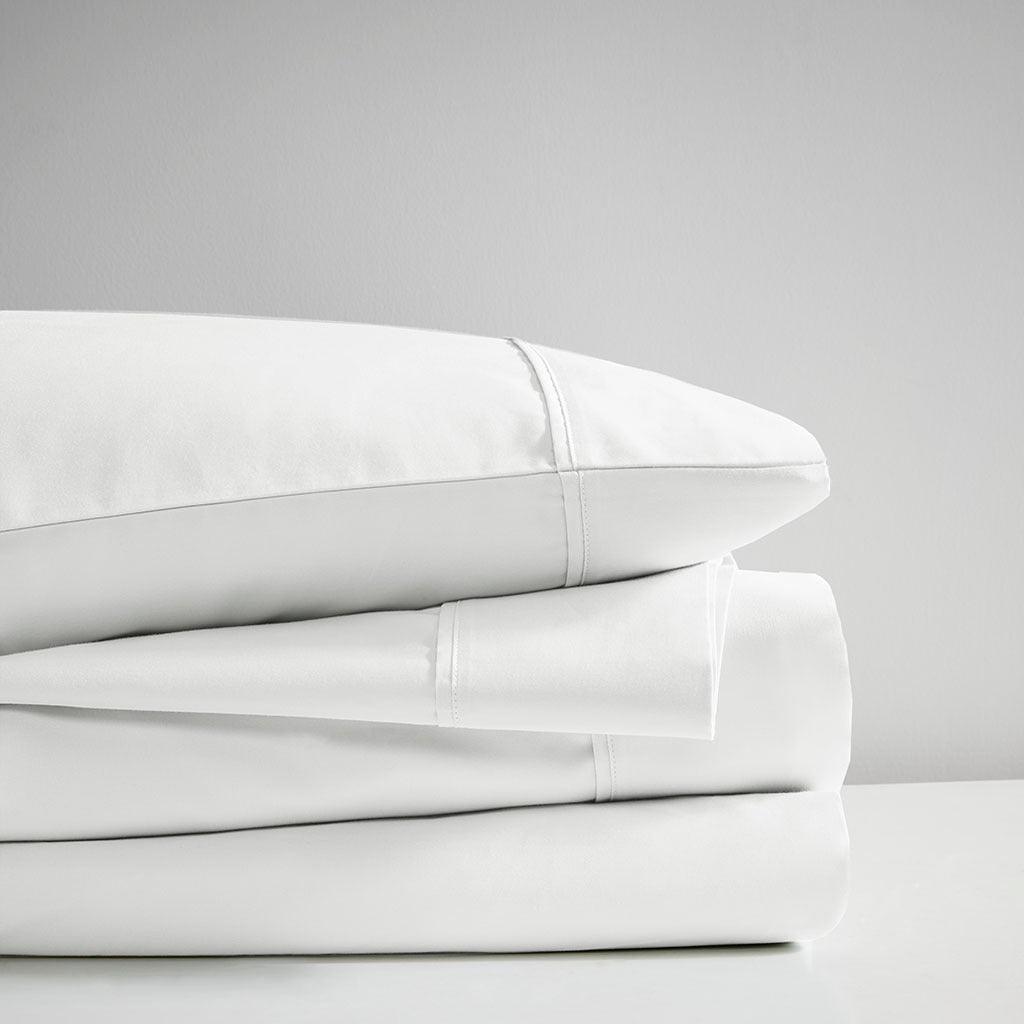 Olliix.com Sheets & Sheet Sets - 600 Thread Count Queen 102" Sheet Set White