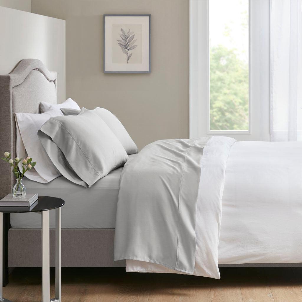 Olliix.com Sheets & Sheet Sets - 700 Thread Count California King Sheet Set Light Gray