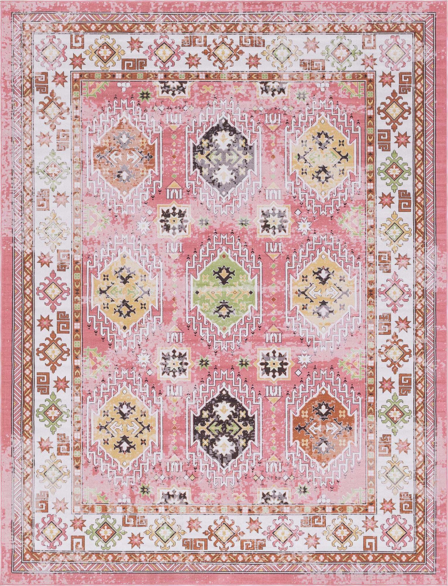 Unique Loom Indoor Rugs - Aarhus 10' x 13' Rectangle Rug Rose