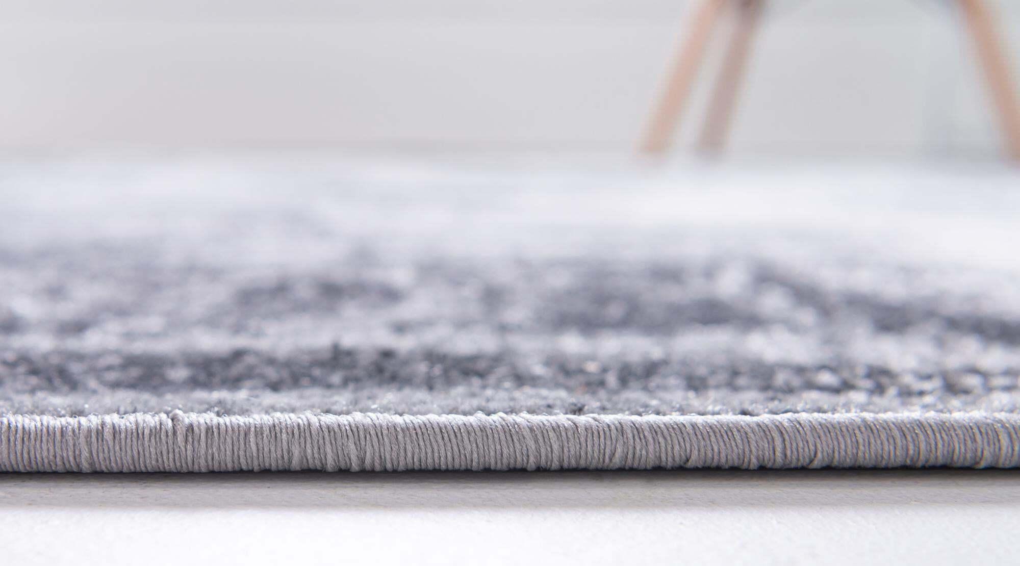 Unique Loom Indoor Rugs - Aarhus 2' x 6' Runner Rug Gray & Black