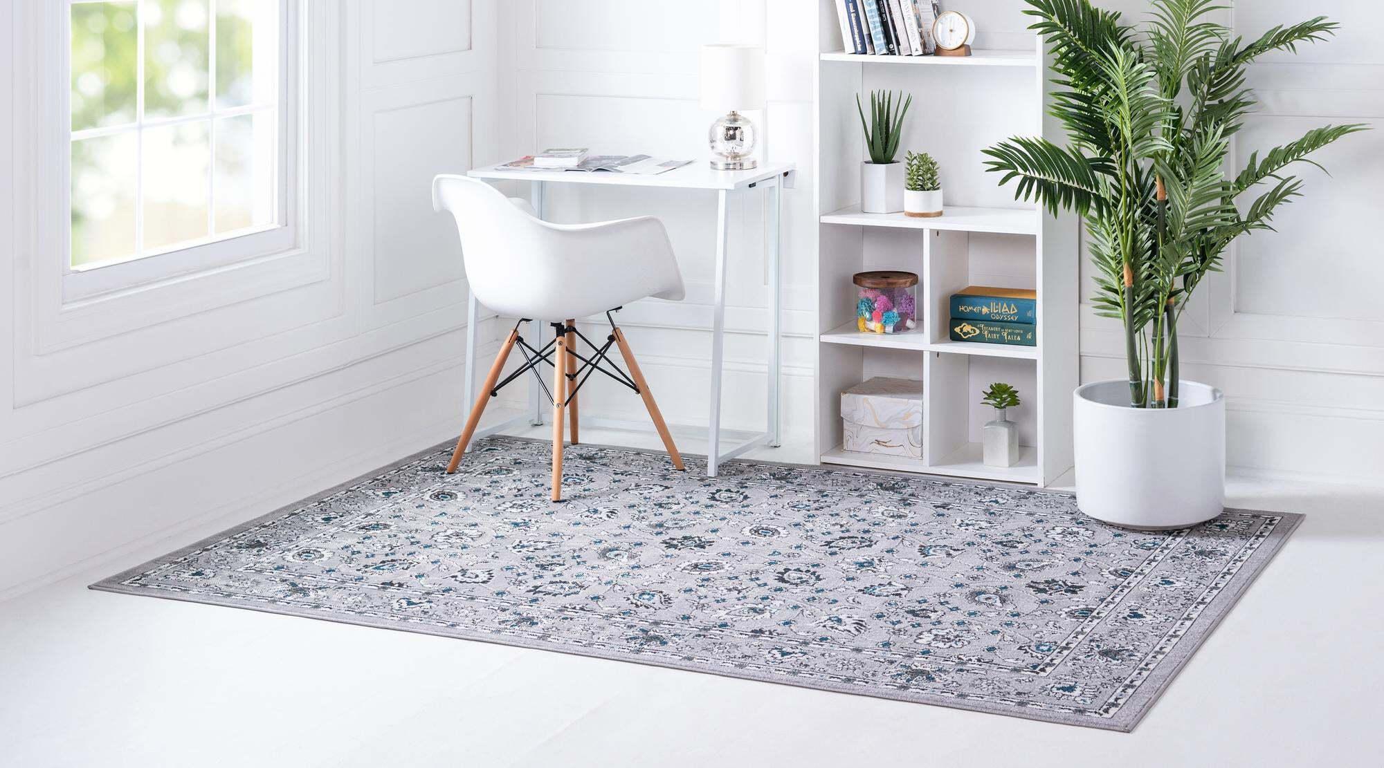 Unique Loom Indoor Rugs - Aarhus 3' x 5' Rectangle Rug Gray & Ivory