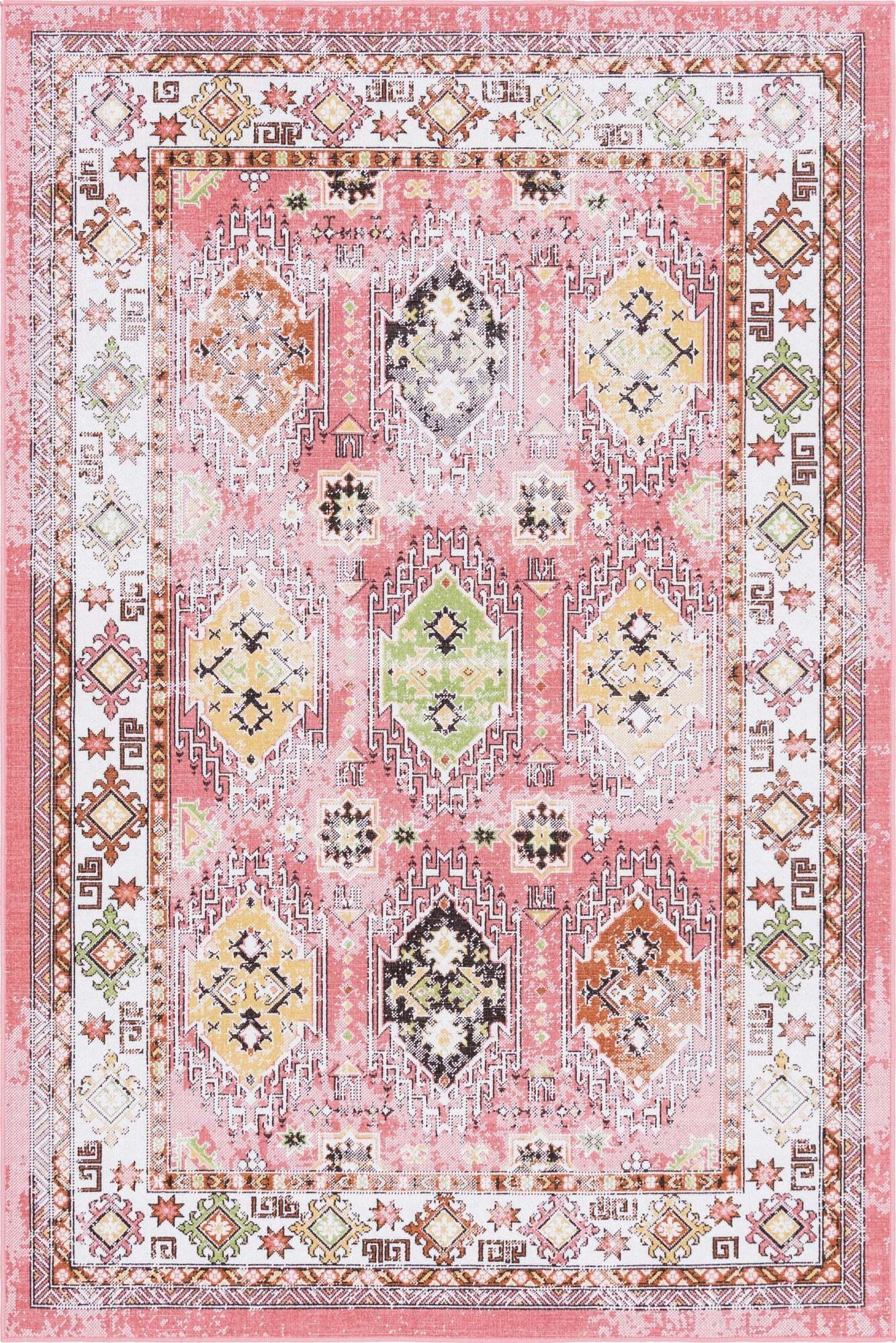 Unique Loom Indoor Rugs - Aarhus 5' x 7' 9 Rectangle Rug Rose