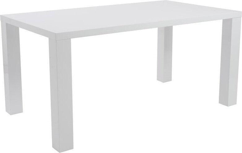 White lacquer deals rectangular dining table