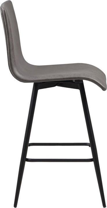 Olliix.com Barstools - Adams Faux Leather Swivel Counter Stool Black