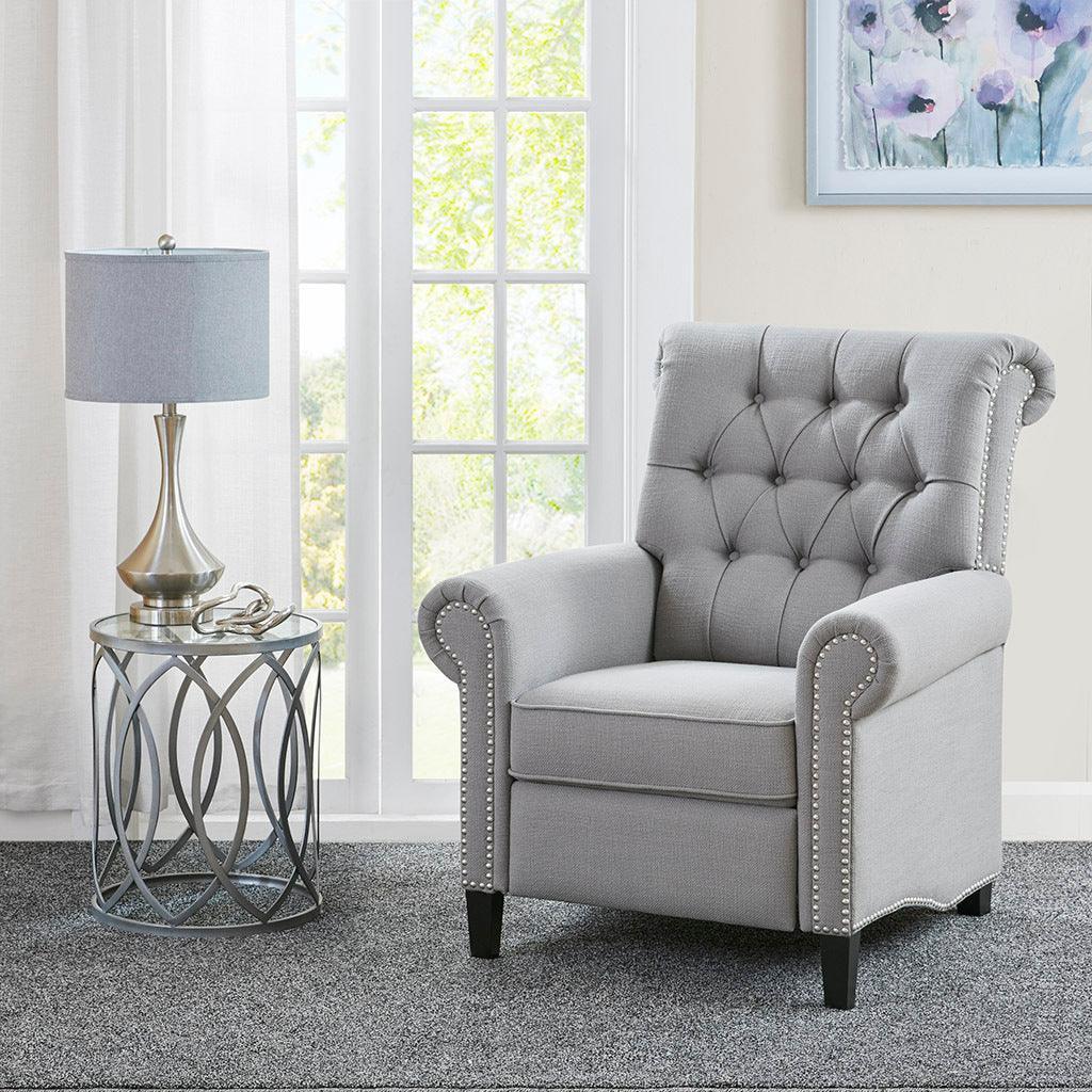 Gray discount tufted recliner