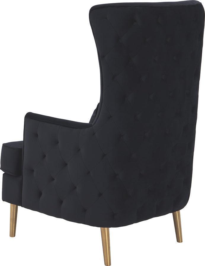 Alina Black Tall Tufted Back Chair Gold Black