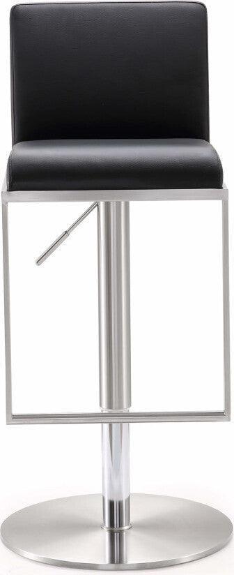 Tov Furniture Barstools - Amalfi Black Stainless Steel Adjustable Barstool