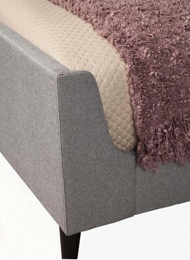 Alpine Furniture Beds - Amber Standard King Upholstered Bed, Grey Linen