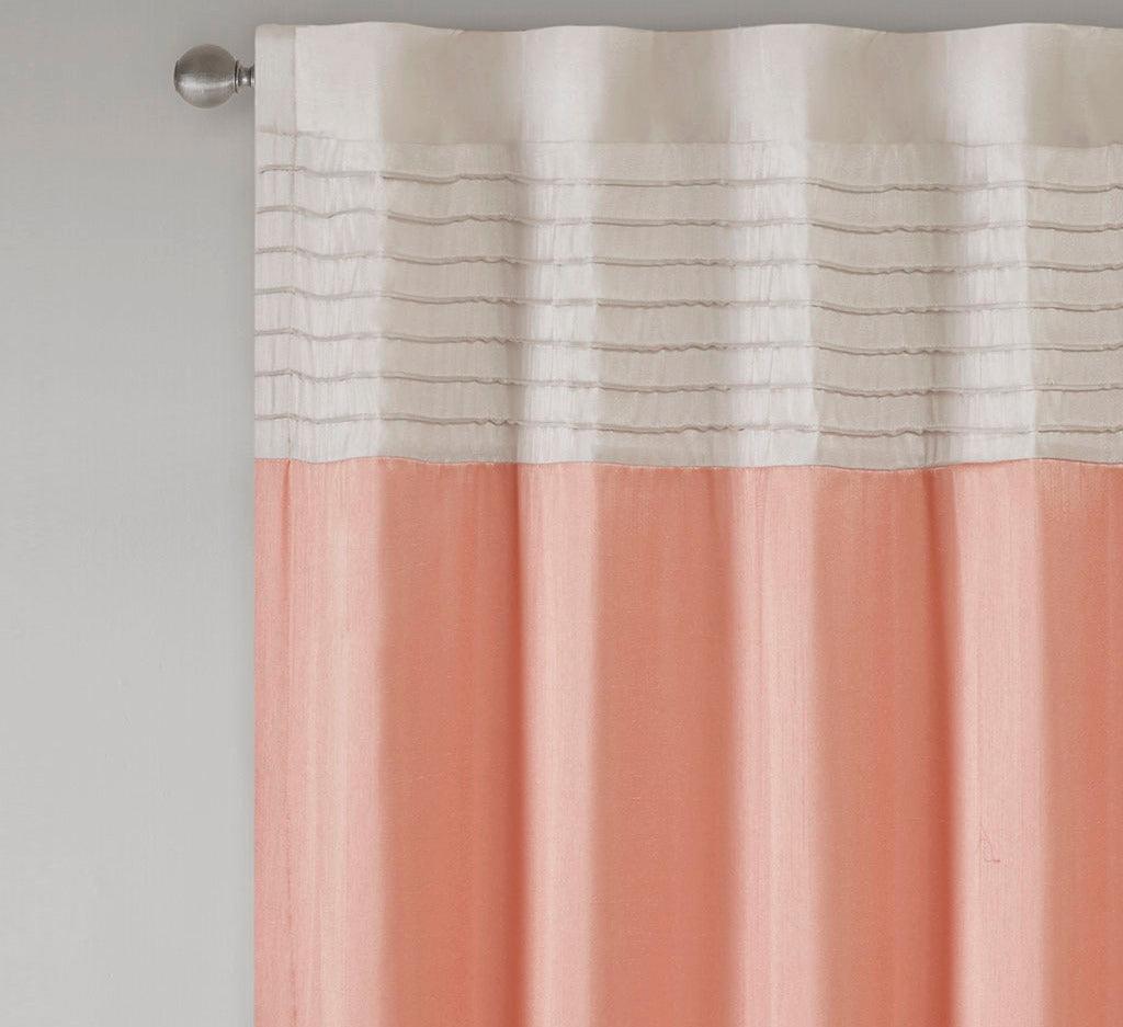 Olliix.com Curtains - Amherst 84 H Polyoni Pintuck Window Panel Coral