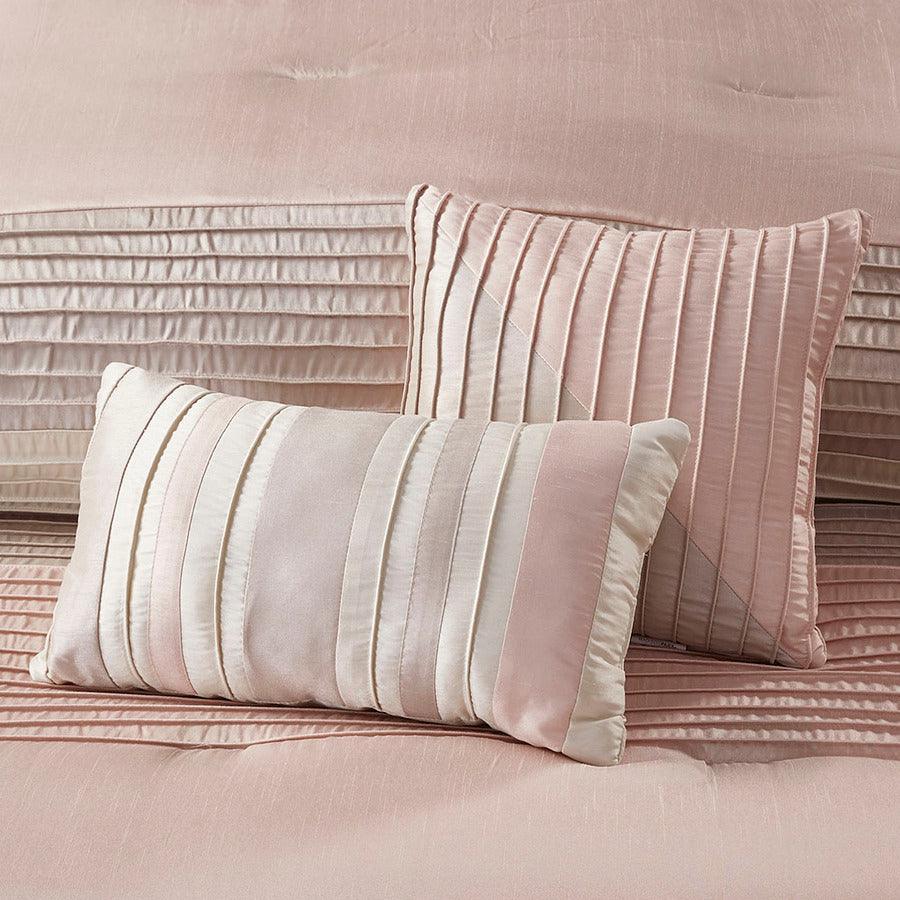 4-Pieces Chablis Rose Gold Polyester Queen Comforter Set 2861155QCS - The  Home Depot