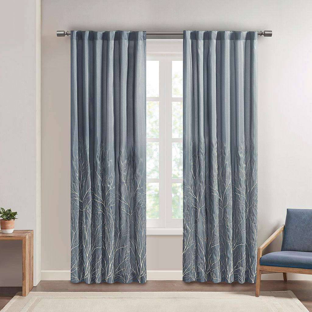 Olliix.com Curtains - Andora 84 H Window Panel Blue