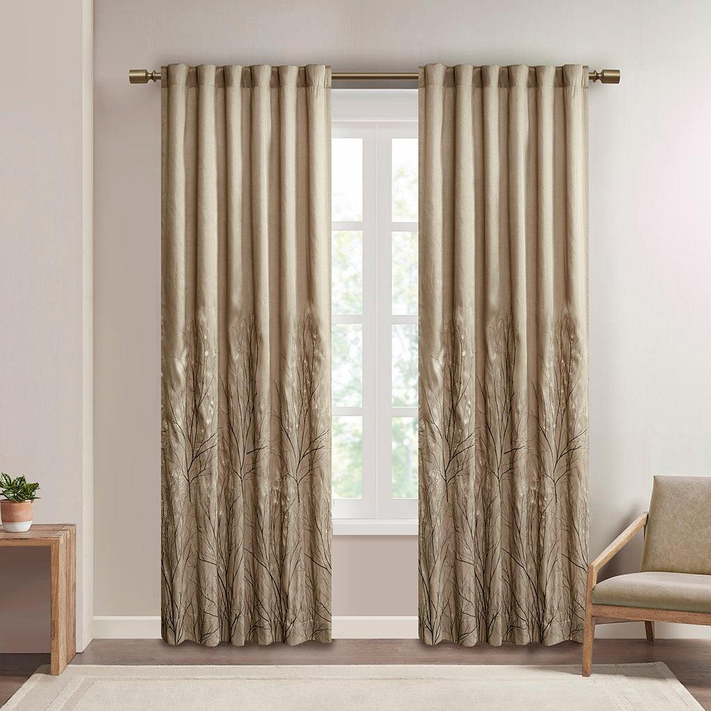 Olliix.com Curtains - Andora 95 H Window Panel Tan