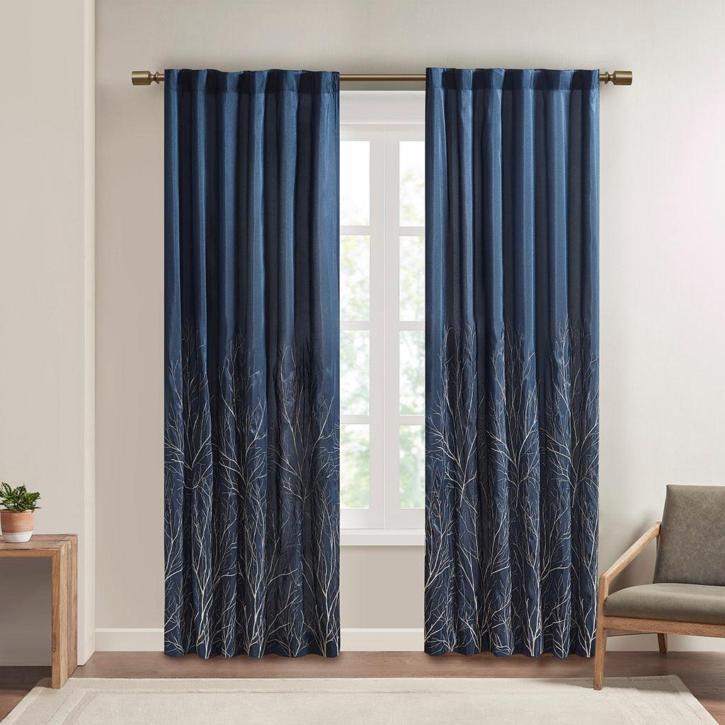 Olliix.com Curtains - Andora 95" Window Panel Navy