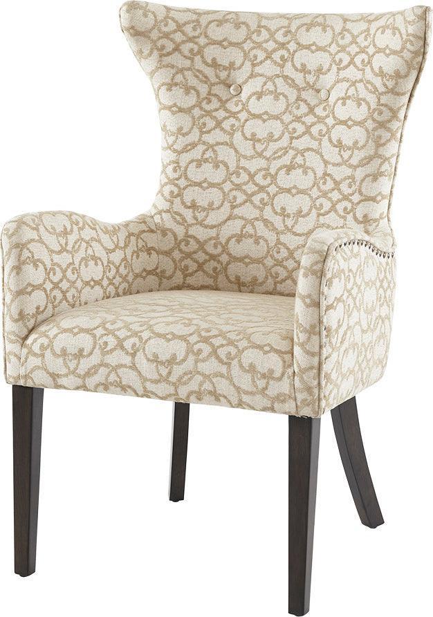 Olliix.com Dining Chairs - Angelica Transitional Arm Dining Chair (set of 2) 25"W x 26.5"D x 39.75"H Tan