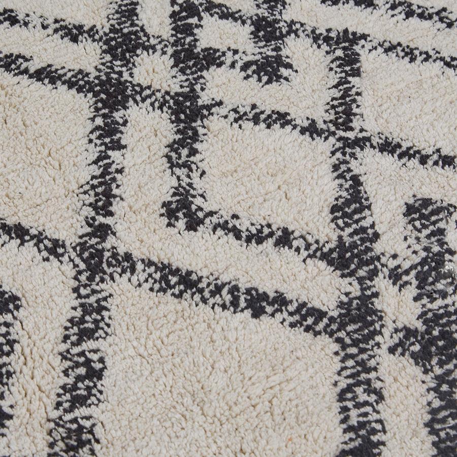 Olliix Tassel Striped Bath Rug Black/ Cream