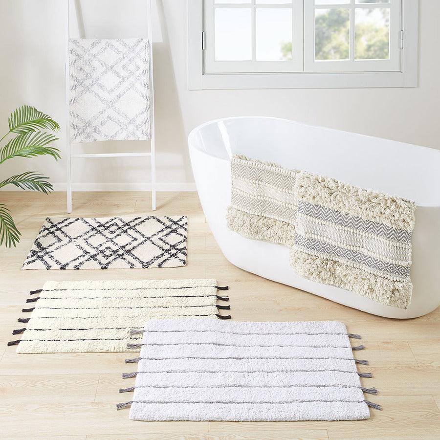 Feather Touch Reversible Bath Rug White