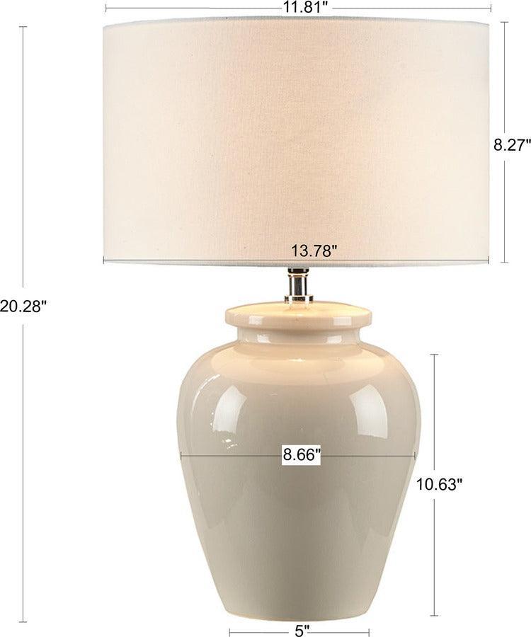 Olliix.com Table Lamps - Anzio Ceramic Table Lamp Cream