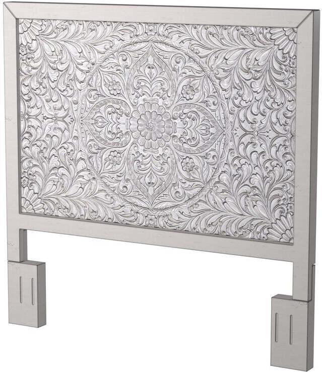 Gray carved mahogany floral deals medallion verena headboard