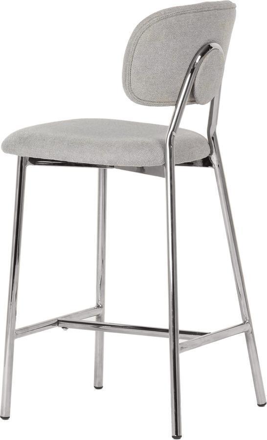 Tov Furniture Barstools - Ariana Grey Counter Stool - Silver Legs (Set of 2)