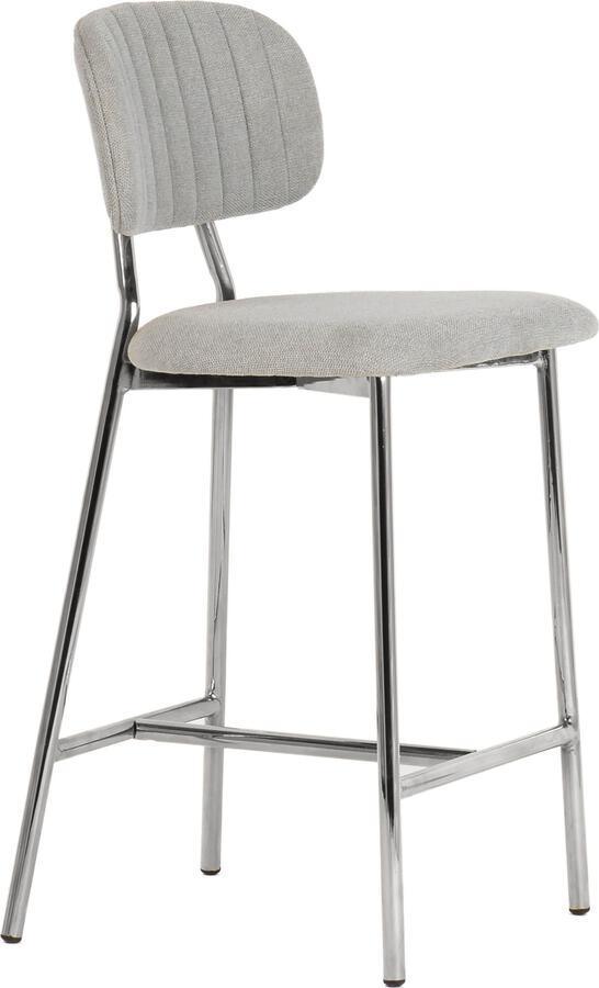 Ariana Grey Counter Stool Silver Legs Set of 2