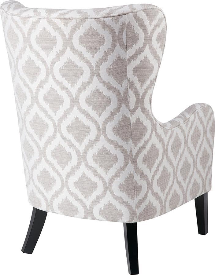 Olliix.com Accent Chairs - Arianna Swoop Wing Chair Gray & White