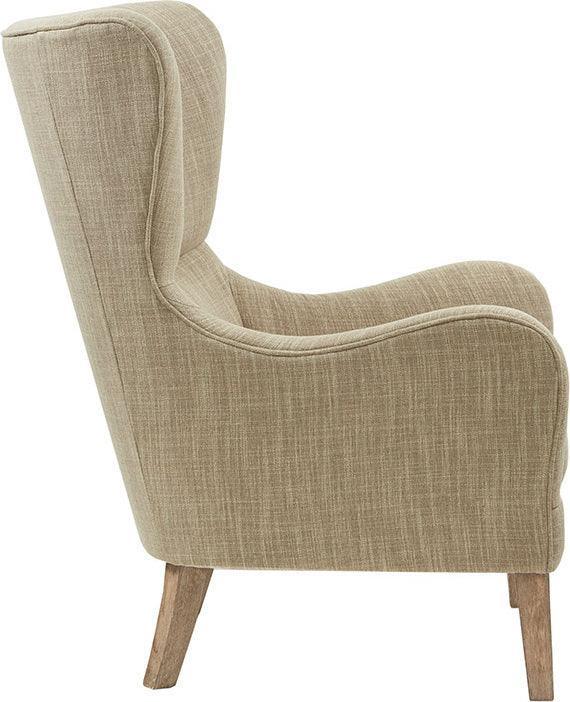 Olliix.com Accent Chairs - Arianna Swoop Wing Chair Taupe