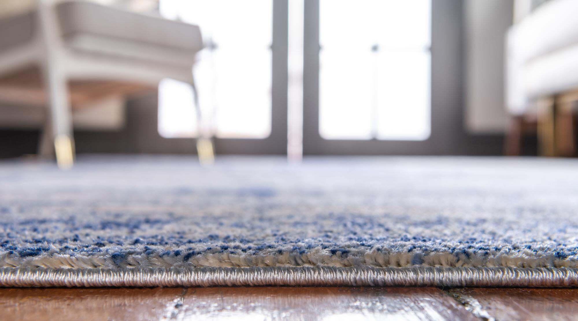 Unique Loom Indoor Rugs - Asheville 2' 2 x 6' Runner Rug Navy Blue