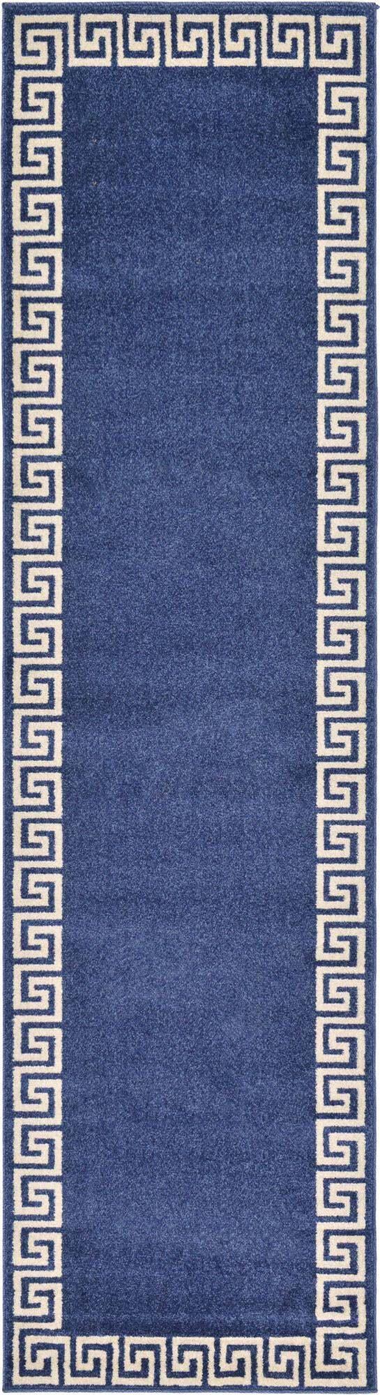 Unique Loom Indoor Rugs - Athens 2' 7 x 10' Runner Rug Navy Blue