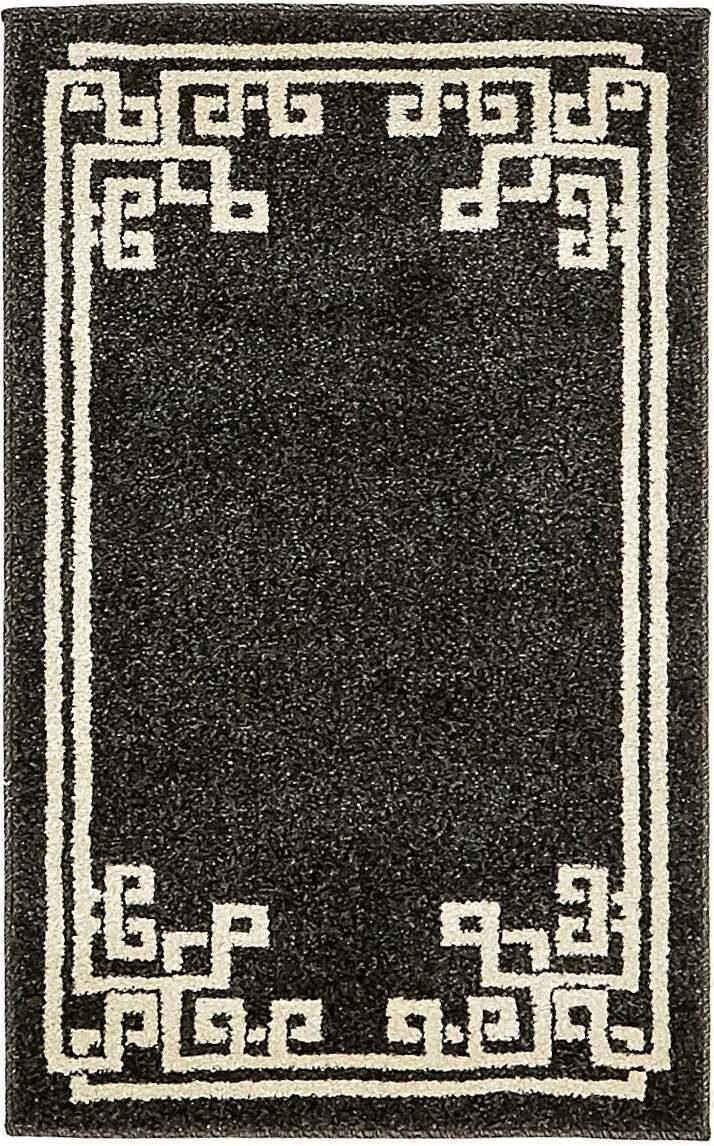 Unique Loom Indoor Rugs - Athens 2' x 3' Rectangle Rug Black