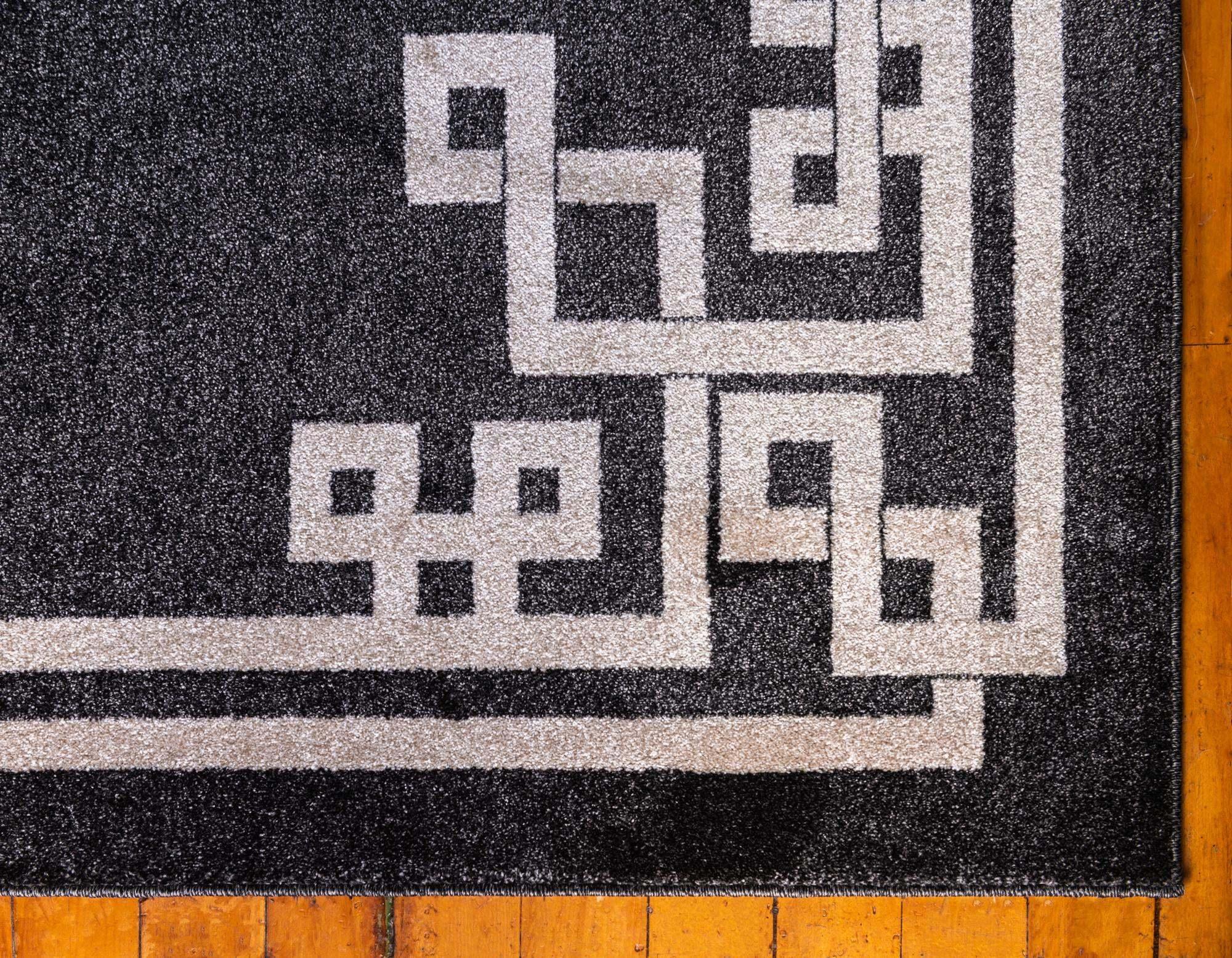 Unique Loom Indoor Rugs - Athens 2' x 3' Rectangle Rug Black