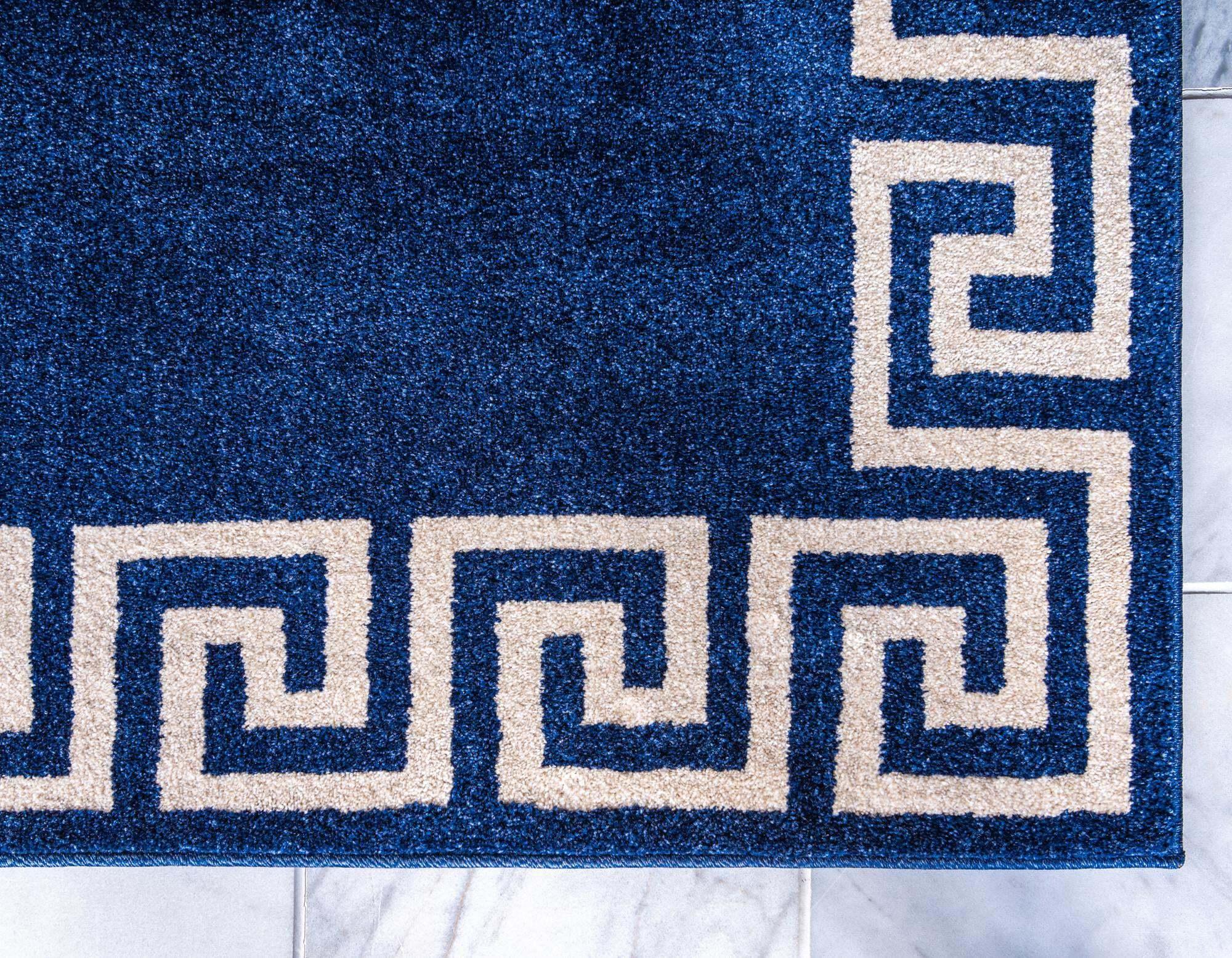 Unique Loom Indoor Rugs - Athens 2' x 6' Runner Rug Navy Blue