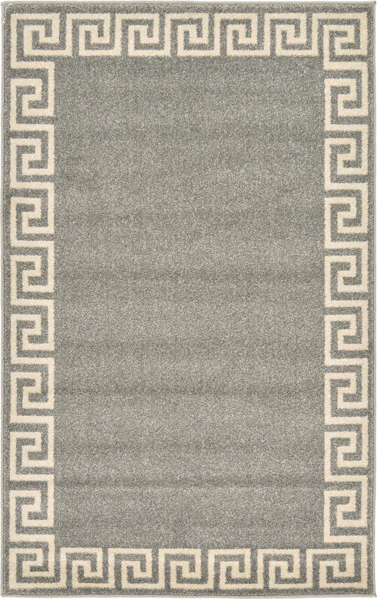 Unique Loom Indoor Rugs - Athens 3' 3 x 5' 3 Rectangle Rug Gray