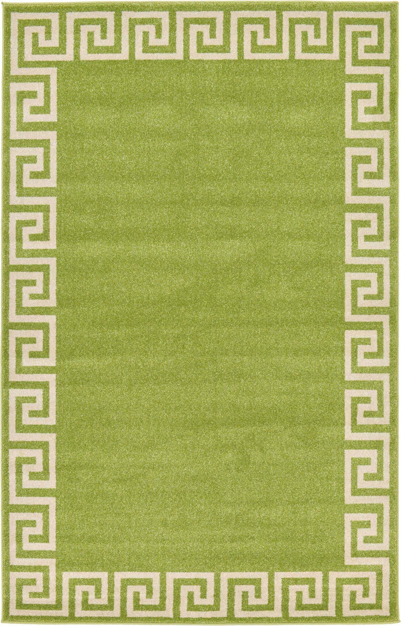 Unique Loom Indoor Rugs - Athens 5' x 8' Rectangle Rug Light Green