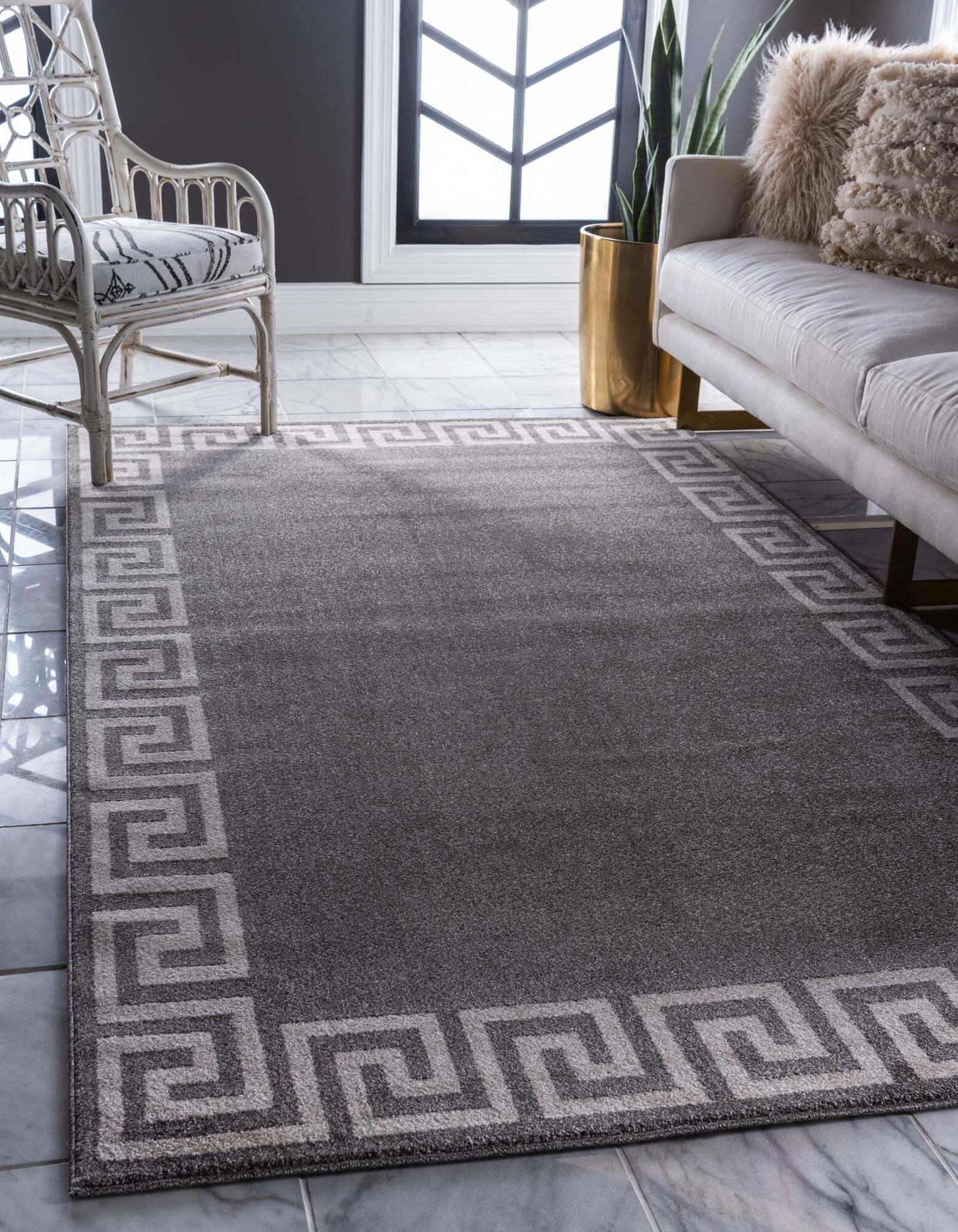 Unique Loom Indoor Rugs - Athens 7' x 10' Rectangle Rug Gray