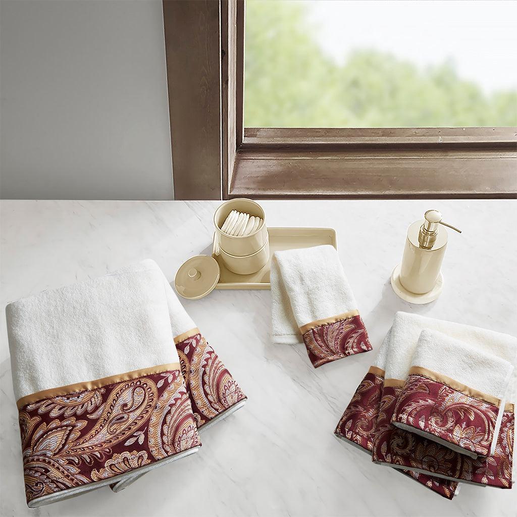 Olliix.com Bath Towels - Aubrey Bath Towel Burgundy