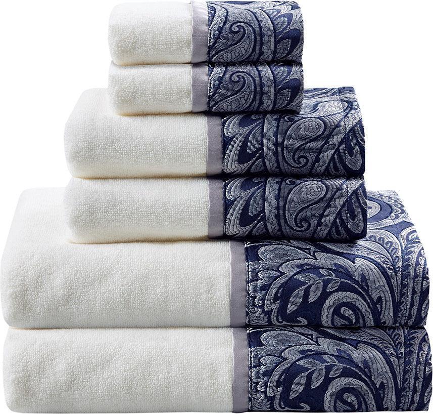 Shop Aubrey Bath Towel Navy, Bath Linens