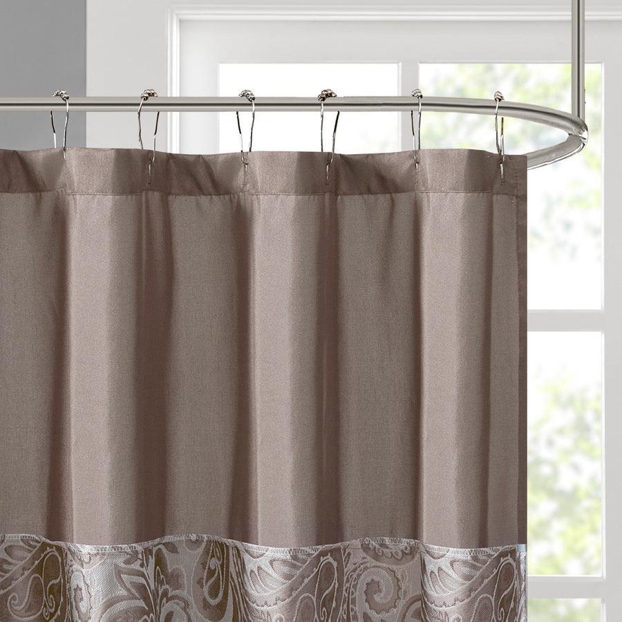 Brown And Blue Shower Curtain - Foter