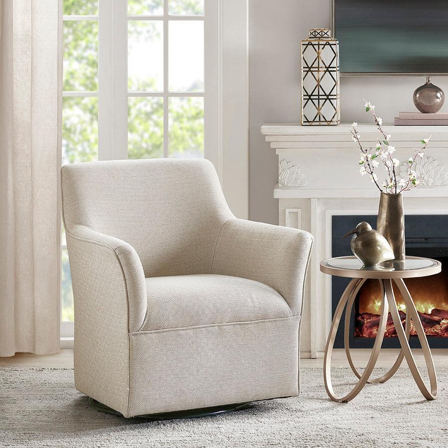 Olliix.com Accent Chairs - Augustine Swivel Glider Chair Cream