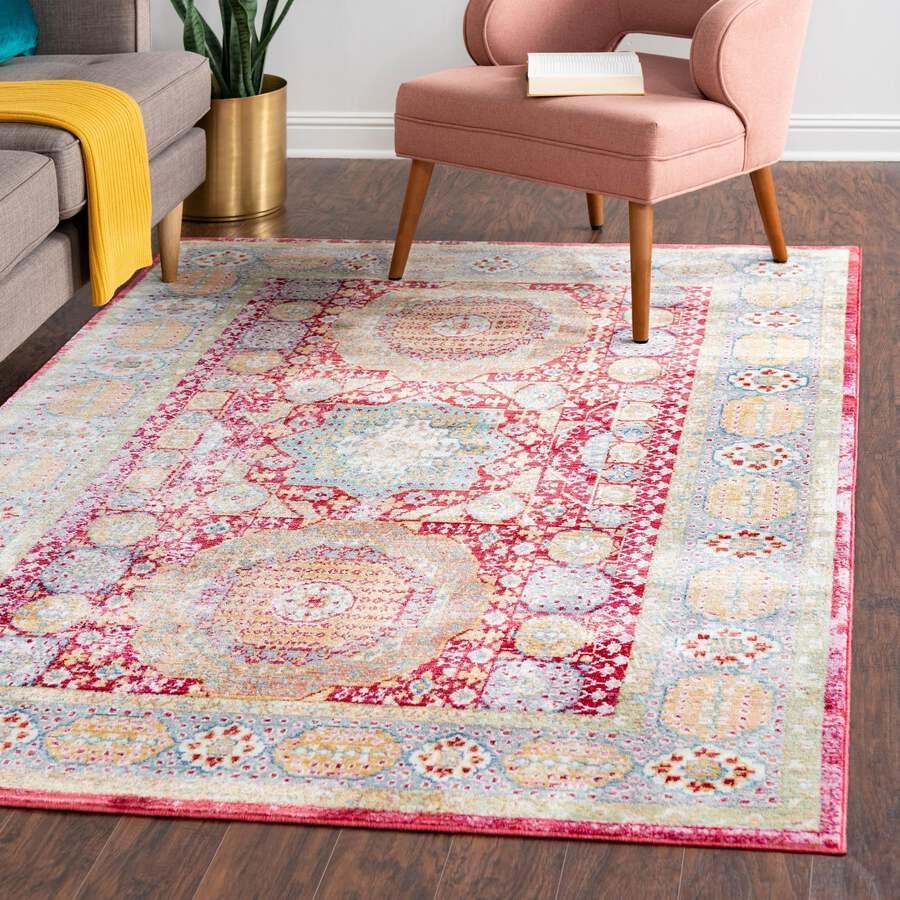 Unique Loom Indoor Rugs - Austin Bohemian 10x13 Rectangular Rug Red