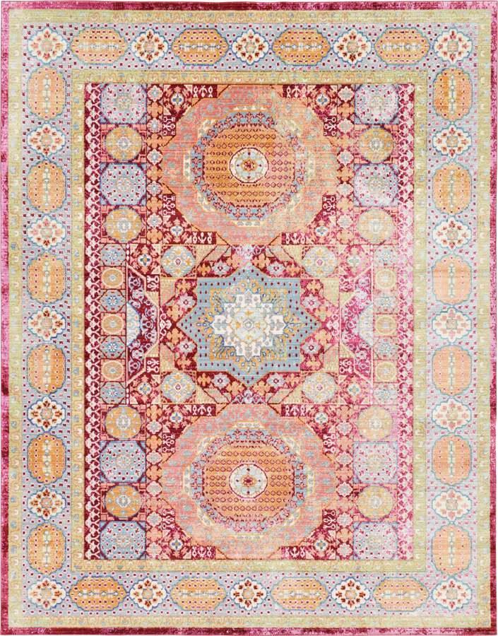 Unique Loom Indoor Rugs - Austin Bohemian 9x12 Rectangular Rug Red