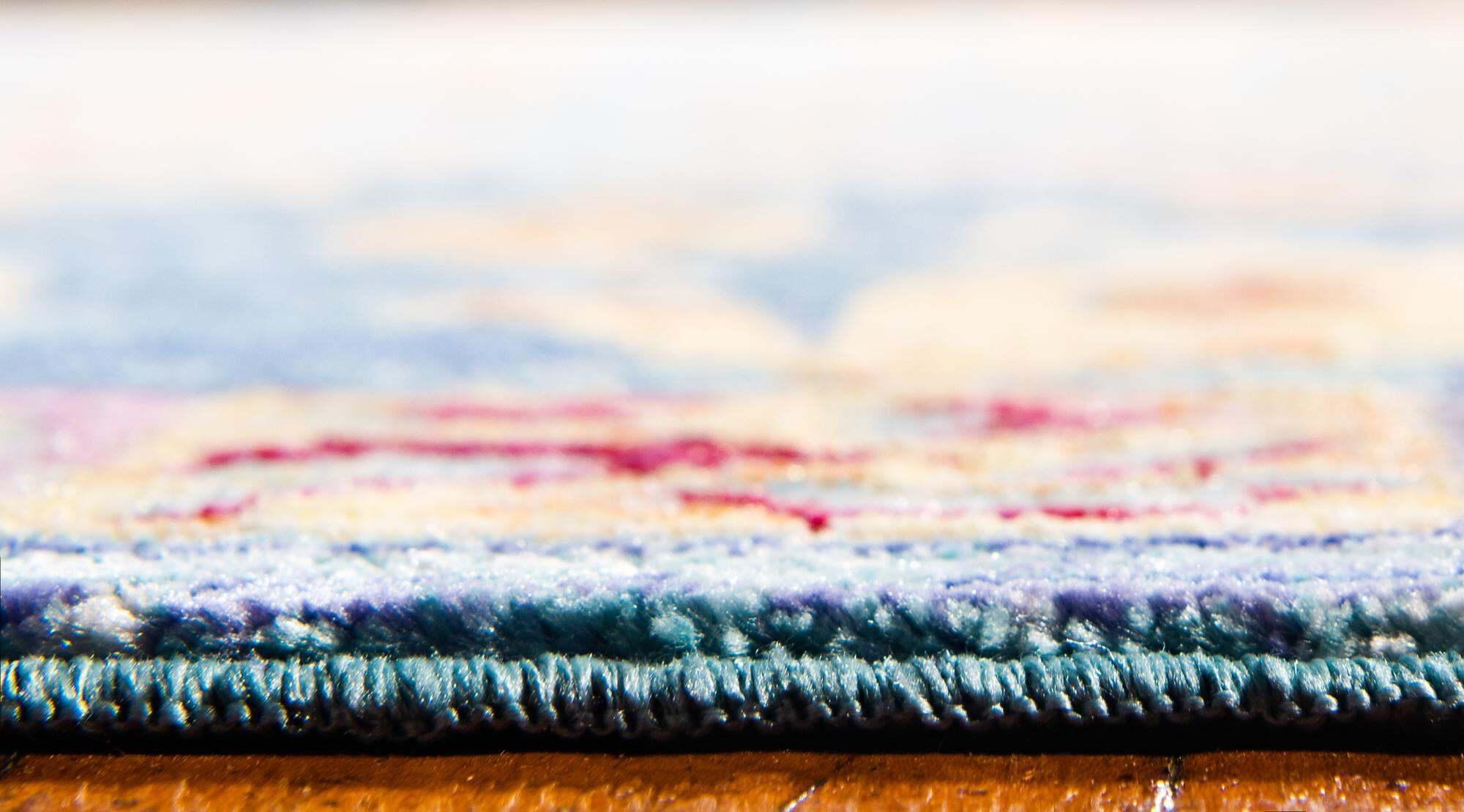 Unique Loom Indoor Rugs - Austin Border 4x6 Rug Blue & Multicolor