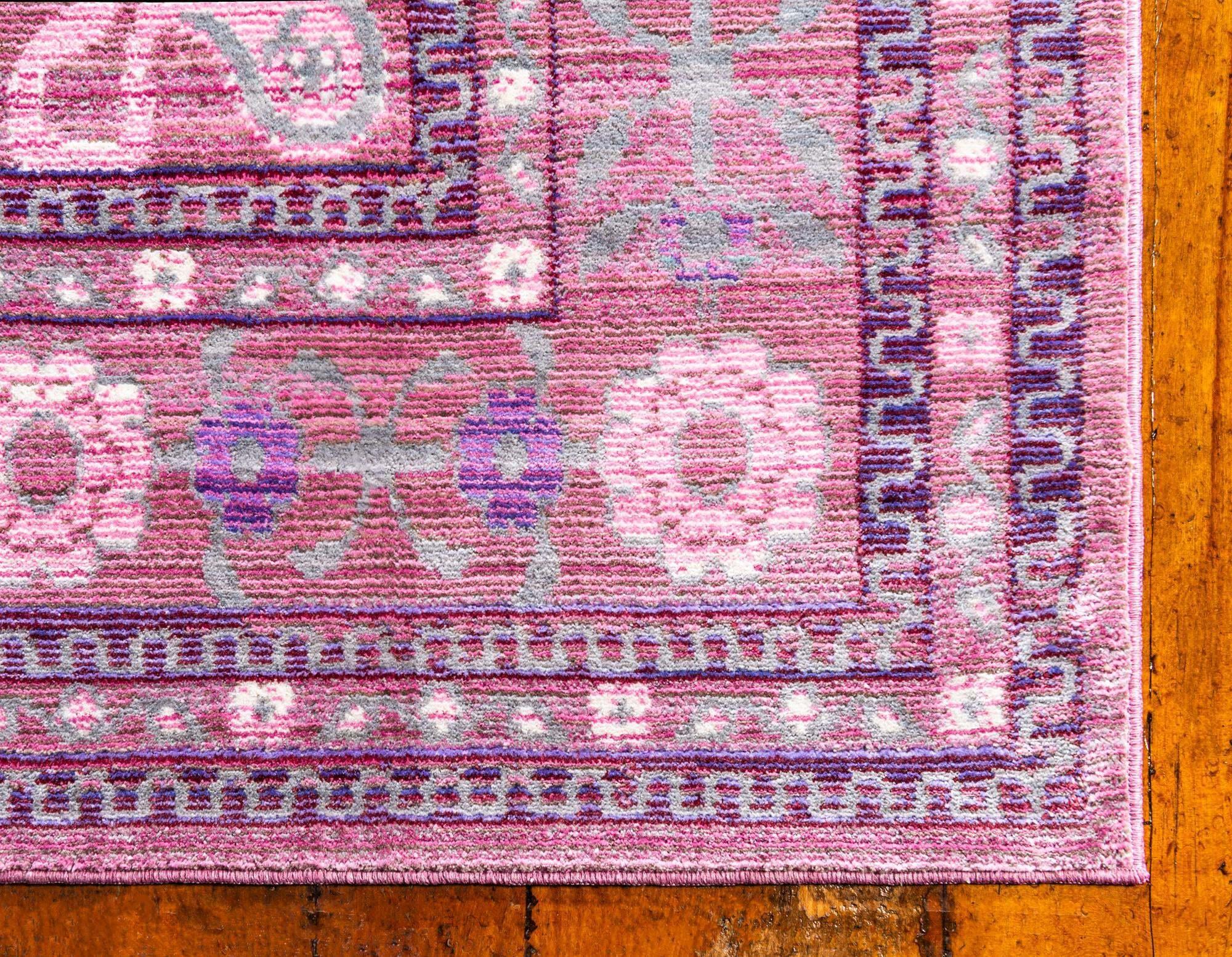 Unique Loom Indoor Rugs - Austin Floral 7x10 Rectangular Rug Pink & Beige