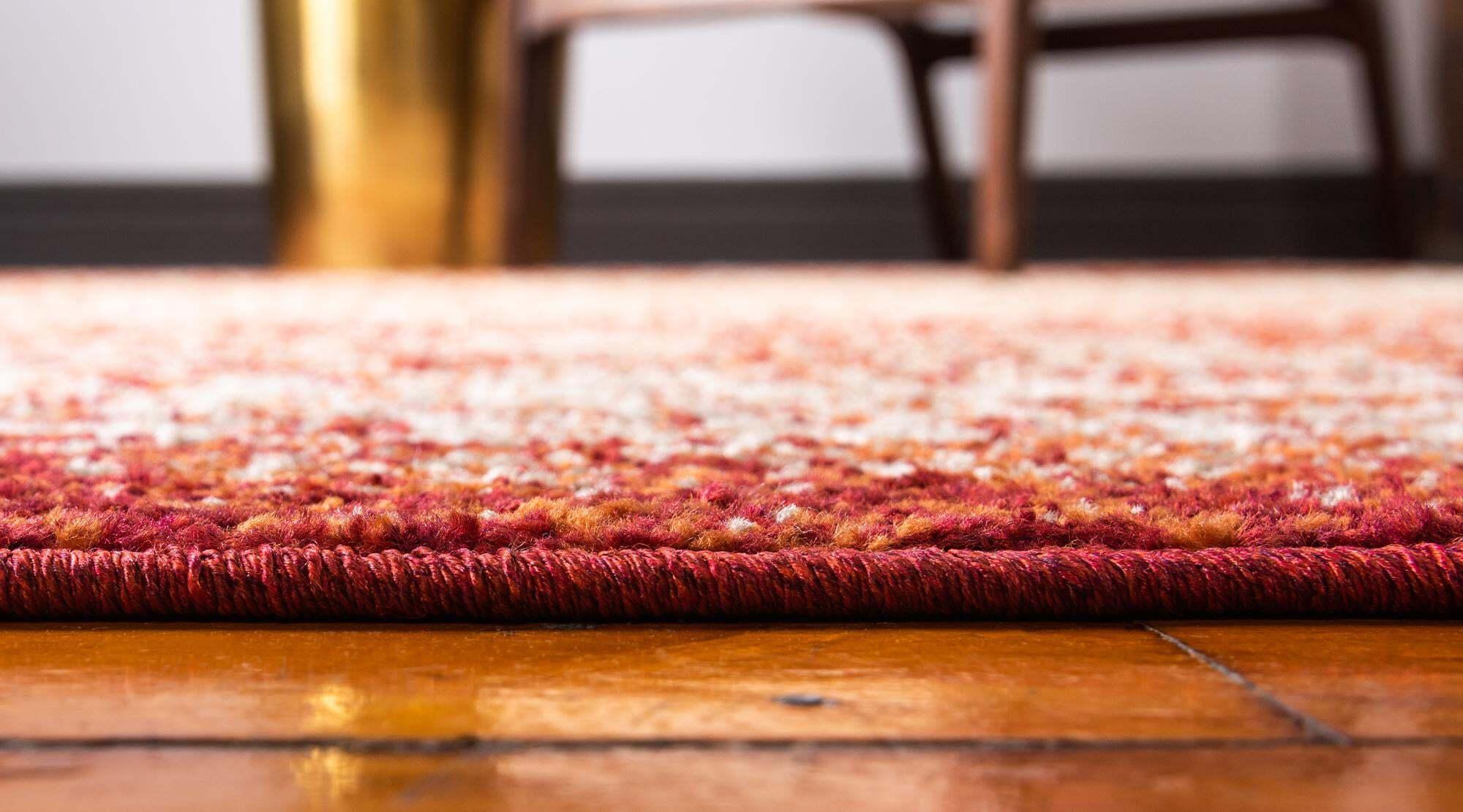 Unique Loom Indoor Rugs - Autumn Abstract Rectangular 8x10 Rug Terracotta & Beige