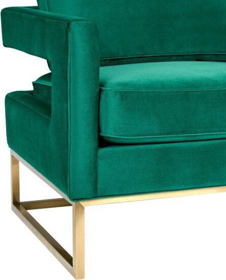 Buy Avery Forest Green Velvet Chair Modern Design Luxe Upholstery