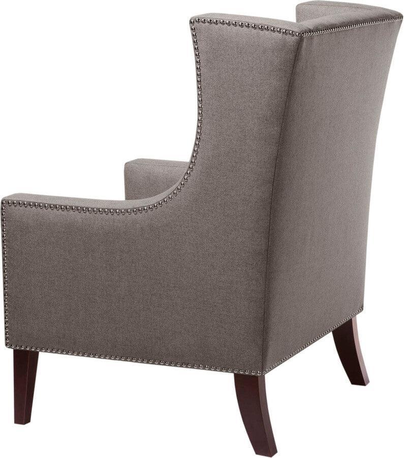 Olliix.com Accent Chairs - Barton Wing Chair Dark Gray