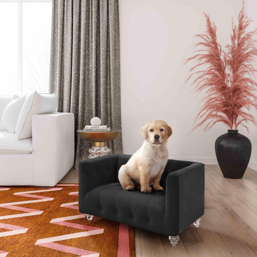 Tov Furniture Dog Beds - Bea Black Velvet Pet Bed