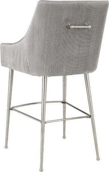 Tov Furniture Barstools - Beatrix Pleated Bar Stool Light Gray