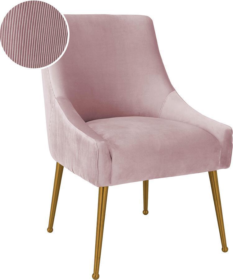 Beatrix Pleated Mauve Velvet Side Chair