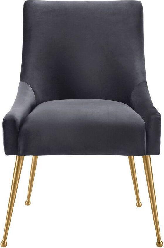 Tov Furniture Dining Chairs - Beatrix Pleated Velvet Side Chair Gray